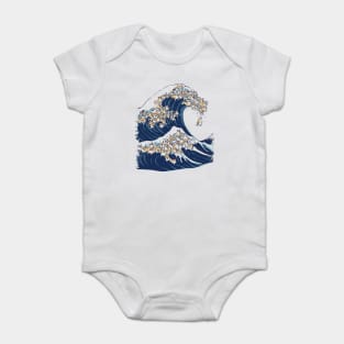 The Great Wave of Corgi Baby Bodysuit